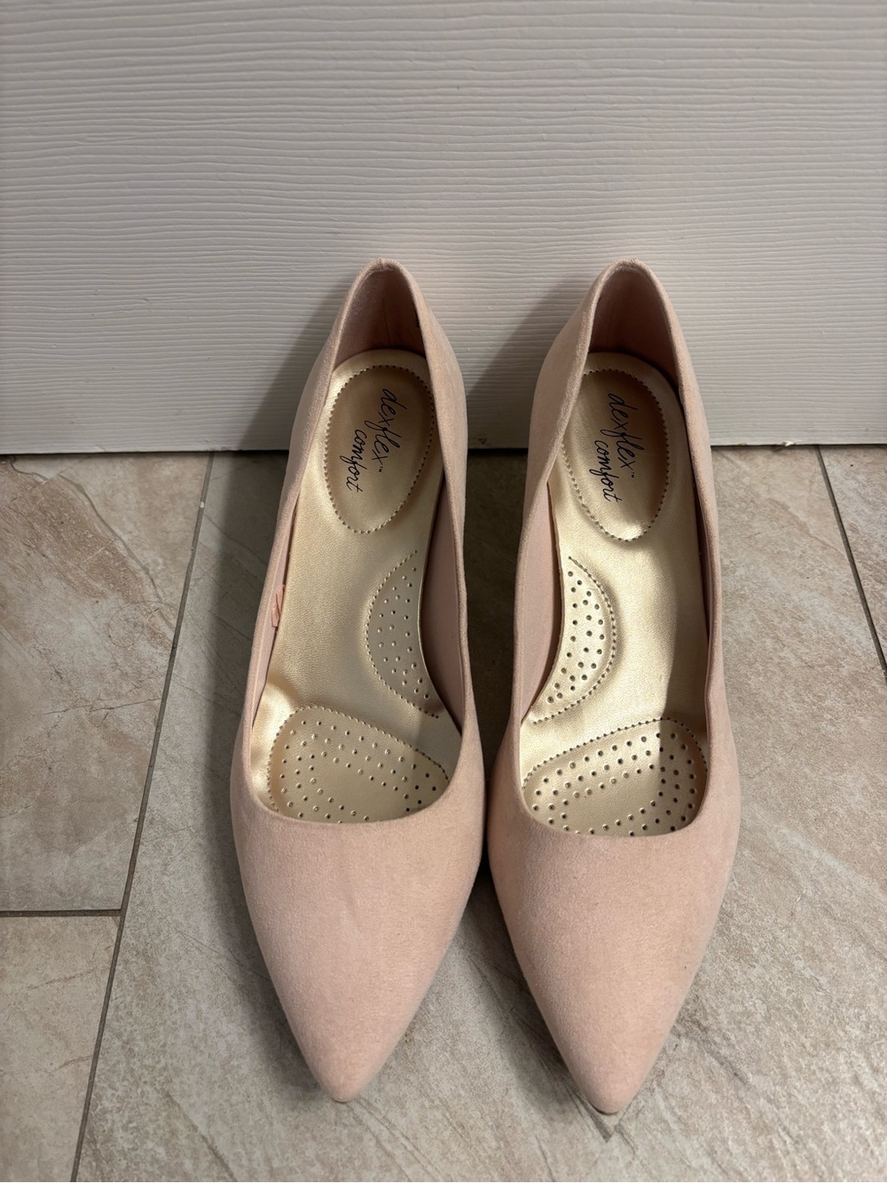 dexflex comfort Blush Suede-Look Pointed Toe Pumps